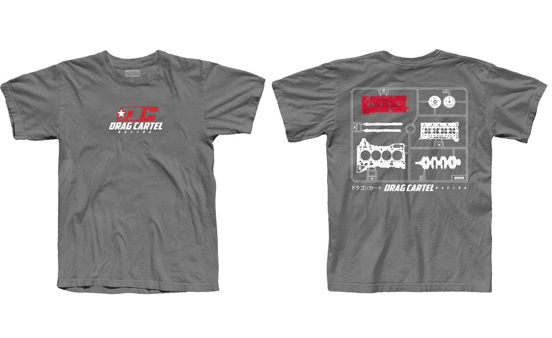 k-series t-shirt with engine parts from Drag Cartel